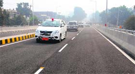 A view of the newly opened Kitchlew Chowk flyover in Amritsar