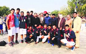 The basketball team of Panjab University in a jubilant mood after winning the North Zone Inter-University Basketball Championship for Men in Murthal, Haryana.