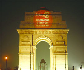 As India completes three consecutive years without a single case of wild polio virus, Rotary's India National PolioPlus Committee celebrates the day with illumination at the historic India Gate