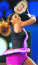 Serena Williams, with her easy win, reiterates that she is the player to beat in the slam. AFP