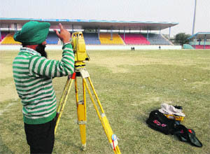 Officials have initiated the process of measuring land at the stadium for which the Sports Department will now have to pay rent. The land belongs to the Waqf Board. 