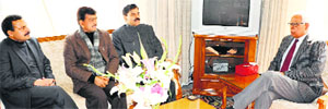 Panthers Party legislators called on Governor NN Vohra at Raj Bhawan in Jammu on Wednesday. 
