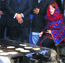 Canadas Alberta Province Premier Alison Redford at the Golden Temple in Amritsar on Tuesday.