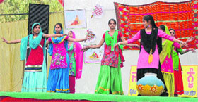 Students of Government ITI, Rampur Phul, present a group dance during the zonal cultural festival in Bathinda on Thursday.