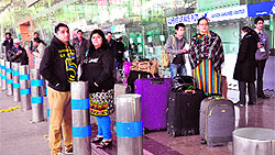 Passengers stranded at the Chandigarh Airport on Thursday