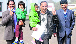 Parents in a jubilant mood after their children got selected during the draw of lots at Delhi Public School, Sector 40, in Chandigarh on Thursday