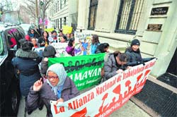 Advocacy NGOs may have a bias in favour of domestic workers. A group supporting domestic workers rights stages a demonstration in front of the Indian Consulate in New York. AFP