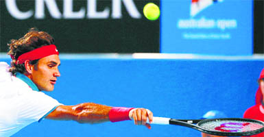 Roger Federer imparts his signature deft touch while notching up a comfortable win against Blaz Kavcic on Thursday.