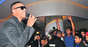 International singer Jaz Dhami performs at the Elante mall in Chandigarh on Saturday.