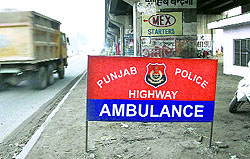 The empty shed at Pathankot road in Jalandhar where the ambulance used to be stationed to deal with emergency cases