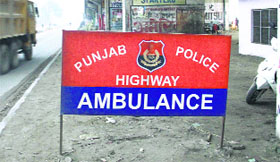 The site marked for a traffic police ambulance in Jalandhar wears a deserted look.