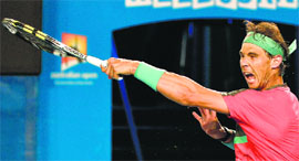 Rafa Nadal was at his dominant best as he beat Gael Monfils 6-1 6-2 6-3 in their third round match.