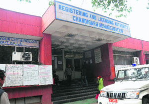 (Above) No provisions for the differently abled to enter the RLA office in Sector 17