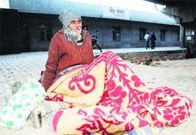 Ram Lubhaya outside the Raen Basera near the railway station in Jalandhar