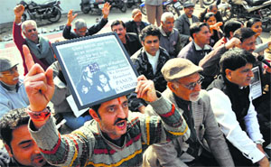 Kashmiri Pandits observe the 24th year of their exodus from the Valley in Jammu on Sunday.
