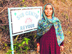 Chanchal Devi, 60, who works as a part-time safaiwali at a health sub-centre at Rayour village, 15 km from Samba.