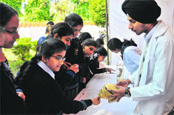 Students being briefed on human organs at the Integrated Health Education workshop at Government Medical College and Hospital, Sector 32, in Chandigarh on Monday. tribune photo
