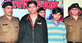 Rupak and Anshul in custody of Dehradun police on Monday.