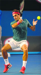 Roger Federer was at his impressive best as he beat Jo-Wilfried Tsonga in straight sets; and Dominika Cibulkova (right) beat Maria Sharapova to enter the quarterfinals on Monday.