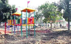Newly installed swings at Nehru Garden in Jalandhar