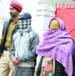 Kuldeep Singh and Manjeet Kaur, who were arrested with habit-forming drugs.