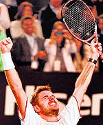 Wawrinka is overjoyed after his win