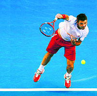 Wawrinka (in pic) breaks Djokovics 25-match winning streak at the Australian Open