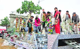The tableau of Chandigarh showcasing the world-renowned Rock Garden will feature at the Republic Day parade in New Delhi. It was seen at the press preview on Wednesday