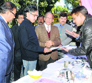 An awareness stall at ONGC, Dehradun, as part of the oil and conservation fortnight on Thursday.