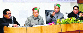 Chief Minister Virbhadra Singh at the OBC Welfare Board meeting in Dharamsala on Thursday.