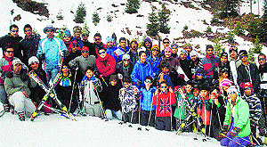 Participants during a ski course at Solang, 13 km from Manali