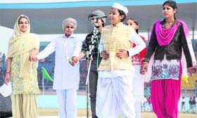 Calling upon citizens: Students perform a skit to mark the National Voters Day in Bathinda on Saturday