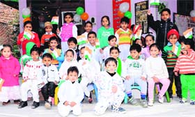 Students of Daddys Teddy Play Way School celebrate Republic Day in Bathinda on Saturday