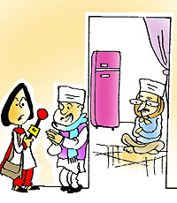 No, he is not on dharna, just taking a rest after work