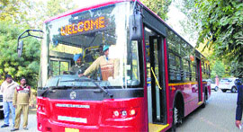 A city bus which is going to hit Amritsar roads from Tuesday.