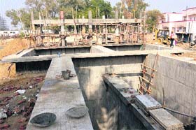 Work goes on at the disposal plant in the Canal Colony