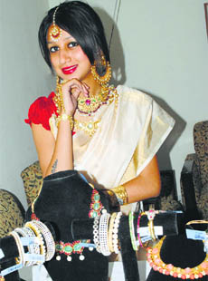 A model showcases the Ram leela collection