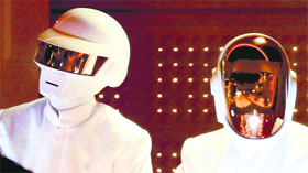 Daft Punk perform Get Lucky in Los Angeles.