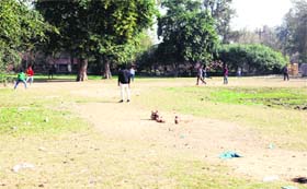 Park-II: Children play at an unattended herbal park in Gole Bagh