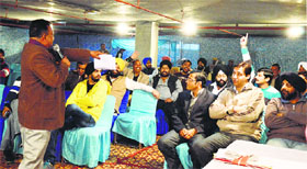 The auction under way in Ludhiana.