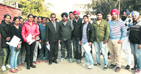PAU students with members of the All-India Agricultural Students Association in Ludhiana.