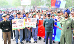NCC cadets take out an awareness rally in Chandigarh on Wednesday. Tribune Photo: S Chandan