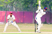 Players in action during a match between the YPS, Mohali and a government school in Mohali on Wednesday. Tribune photo: Vicky gharu