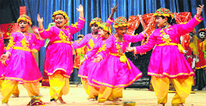 Students perform during a house show at St John's High School in Sector 26, Chandigarh, on Thursday.