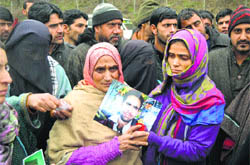Relatives of one of the truck drivers detained by Pakistan.