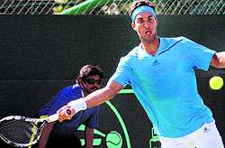 Yuki Bhambri hit winners after winners against Chinese Taipei's number Tsung Hua Yang at Asia/Oceania Group I Davis Cup tie