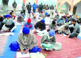Jail inmates during the education camp at Central Jail, Patiala