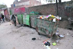Garbage lies dumped on Multania Road near Guru Nanakpura area