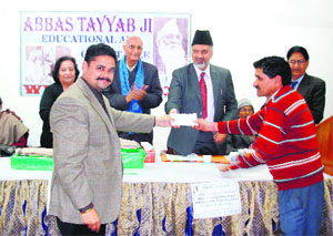 Members of Abbas Tayyabji Educational and Charitable Trust observe the 161st birth anniversary of Abbas Tayyabji in Dehradun on Monday