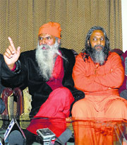 Nurmahal dera representatives address the media on Tuesday. 